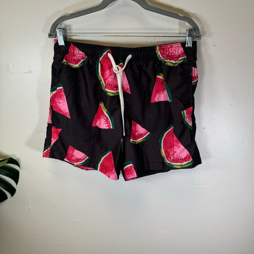 H&M men's watermelon print swim shorts surfboard trunks pockets mesh liner small - Picture 9 of 11